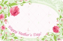 "Happy Mother's Day" : White w/ pink roses & vine border (Pack of 50 enclosure cards) (Pack of 50 enclosure cards)