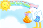 "To My Darling Wife And Baby" : Stork, Sun & Rainbow (Pack of 50 enclosure cards)