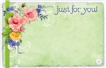 "Just For You" : Green with mixed flowers (Pack of 50 enclosure cards)