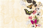 Flowers, butterflies, yellow lace (Pack of 50 enclosure cards)
