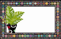 Retro green plant (Pack of 50 enclosure cards)