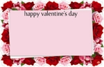 "Happy Valentine's Day" : Roses die-cut border (Pack of 50 enclosure cards)