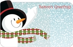 "Season's Greetings" : RED Snowman (Pack of 50 enclosure cards)