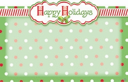 "Happy Holiday's" : Green bckgrnd with dots (Pack of 50 enclosure cards)