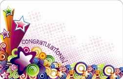 "Congratulations" : Shooting Stars (Pack of 50 enclosure cards)