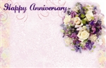 "Happy Anniversary" : Lavender mixed bouquet (Pack of 50 enclosure cards)
