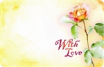 "With Love" : Rose with yellow background (Pack of 50 enclosure cards)
