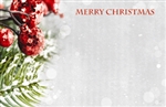 "Merry Christmas" : Evergreen bough w/red berries (Pack of 50 enclosure cards)