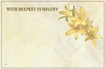 "With Deepest Sympathy" Yellow Lilies (Pack of 50 enclosure cards)