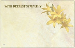 "With Deepest Sympathy" Yellow Lilies (Pack of 50 enclosure cards)