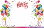 "Happy Birthday" : Multi-colored balloons (Pack of 50 enclosure cards)