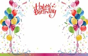 "Happy Birthday" : Multi-colored balloons (Pack of 50 enclosure cards)