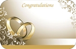 "Congratulations" : Wedding Card Gold rings (Pack of 50 enclosure cards)