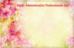 "Happy Admin Prof Day" : Orange and pink floral imagery (Pack of 50 enclosure cards)
