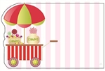 Candy cart pink striped bckrnd (Pack of 50 enclosure cards)