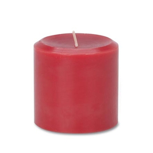 Pillar Candle 2.8"x2.8"H - Red, Cinnamon Scented