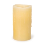 Flickering LED Candle, Dripping Wax Style, Ivory, 6 Inch Tall