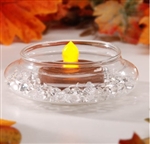 Tea Light Candle Holder Accent - Clear Glass