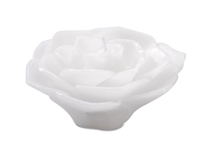 3" Rose Floating Candle - White