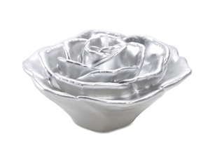 3" Rose Floating Candle - Silver