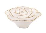 3" Rose Floating Candle - White w/ Gold Glitter