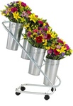 Bouquet Display w/ Galvanized Vases and Vase Liners