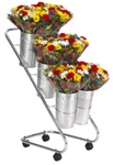 Fresh Flower Display with 6 Galvanized Buckets