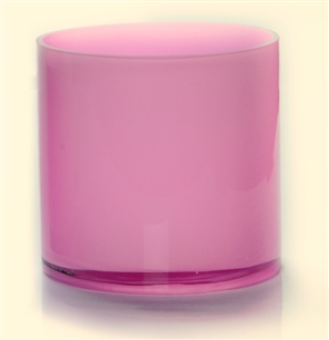 Cylinder Glass Vase 4x4, Pink - CASE OF 24