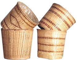 Round Bamboo Pot Basket, 12" Diameter x 11" Tall