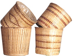 Round Bamboo Pot Basket