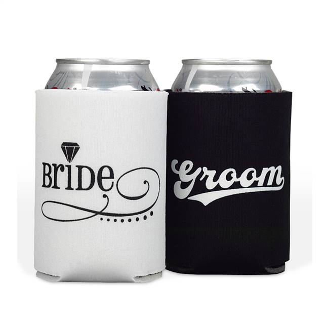 Bride & Groom Can Coolers