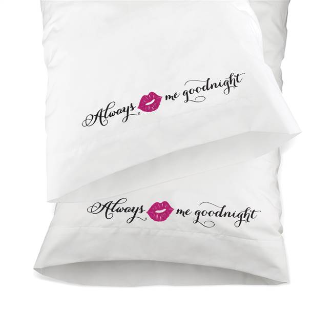 Kiss Me Good Night Pillow Case Set