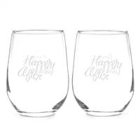 Happily Ever After Stemless Wine Glass Set