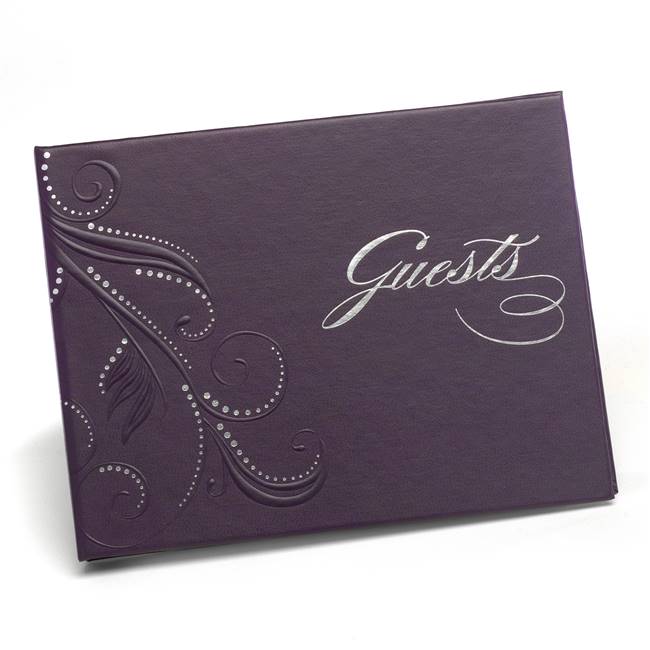 Purple Swirl Dots Guest Book