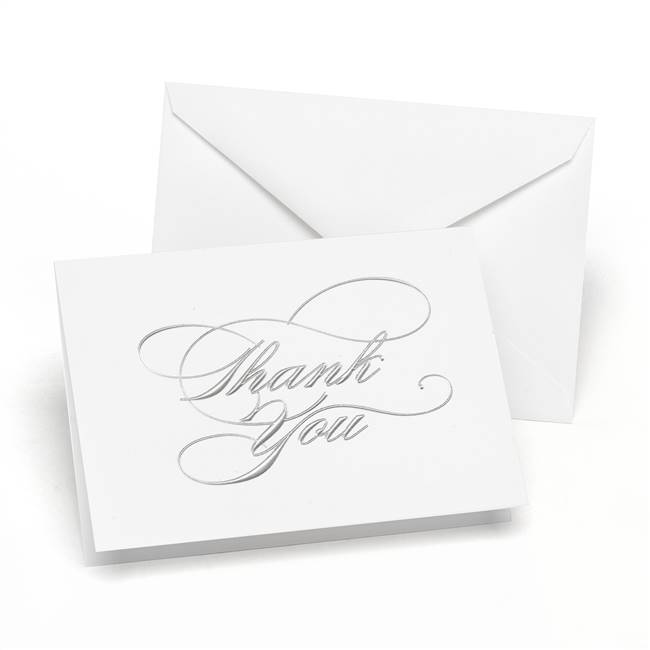 Silver Thank You Cards