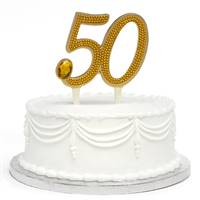 Gilded 50th Anniversary Cake Pick