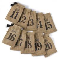 Numbers 11-20 Burlap Table Number Wine Bags