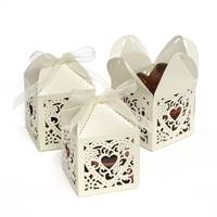 Ivory Square Decorative Favor Boxes