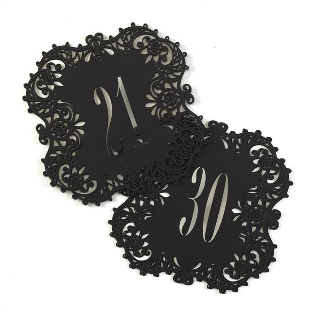 Black Laser Cut Table Number Cards 21-30