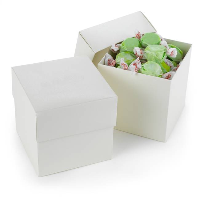 Two Piece Cup Cake Box - Ivory Shimmer