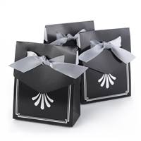 Art Deco Tent Favor Boxes - Silver