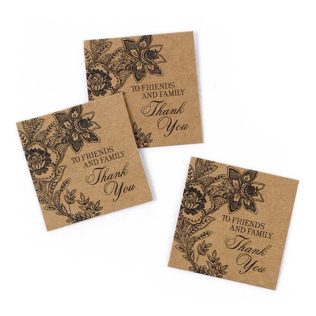 Vintage Floral Kraft Favor Cards