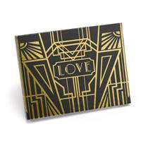 Art Deco Black Guest Book - Gold
