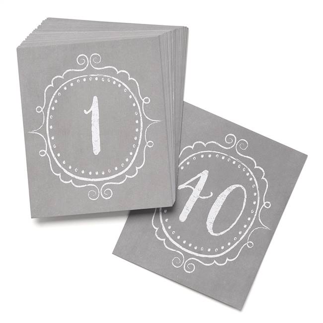 Charming Vintage Table Number Cards (1-40)