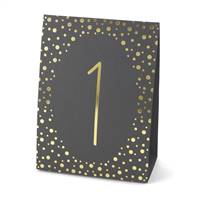 Polka Dot Table Number Tents - Gold