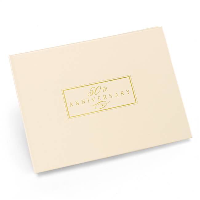 50th Anniversary Small Ivory Guest Book