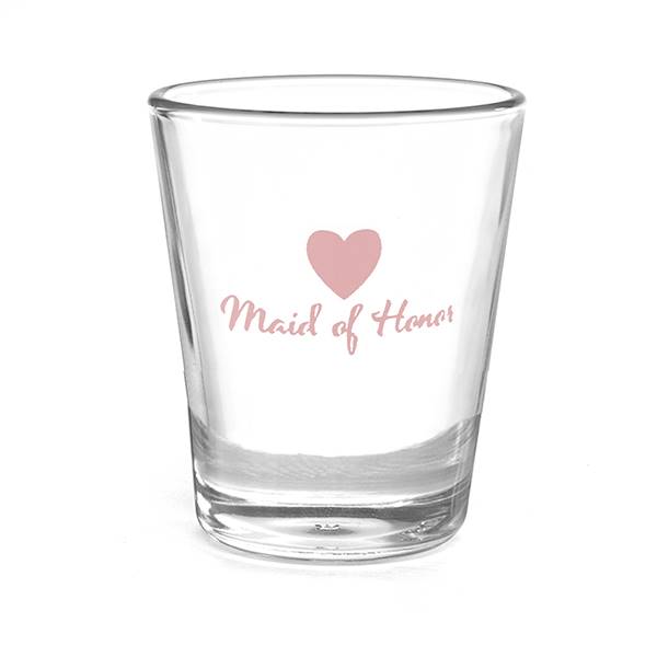 Heart Wedding Party Shot Glass - Maid of Honor