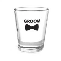 Bow Tie Wedding Party Shot Glass - Groom