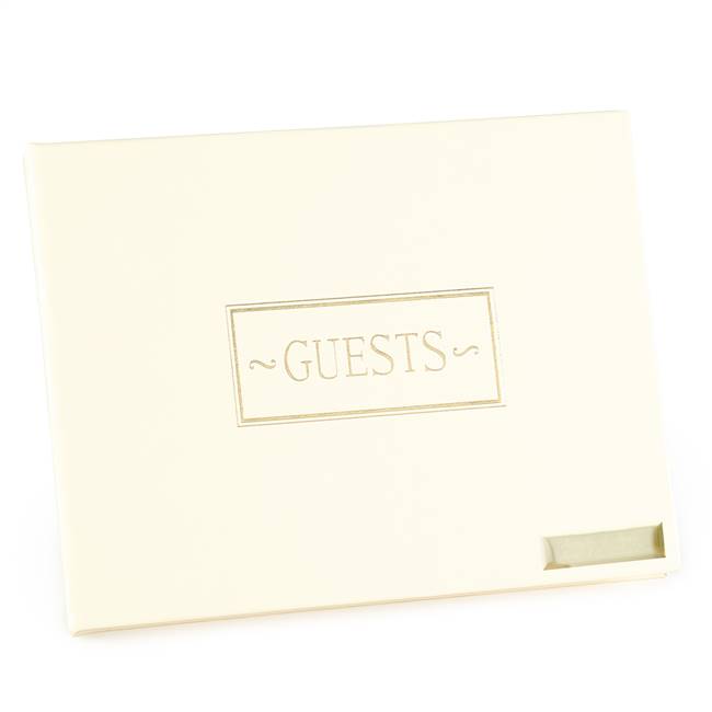 Ivory Small Guest Book w/Pen