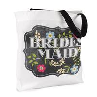Chalkboard Floral Tote Bag - Bridesmaid - Design Only